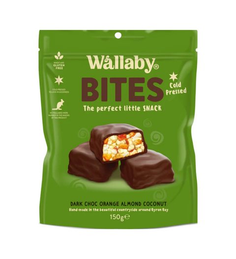 Wallaby Chocolate Bites Orange Almond & Coconut 150g