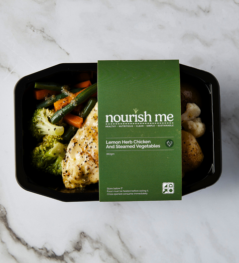 Nourish Me Lemon Herb Chicken & Steamed Vegetables 360g