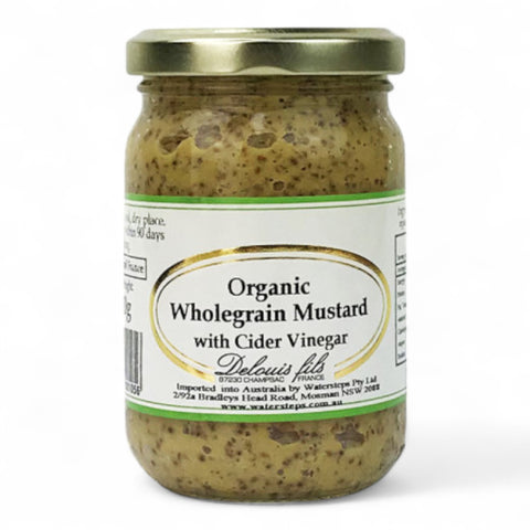Delouis Organic Wholegrain Mustard With Cider Vinegar 200g