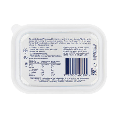 Lurpak Lighter Blend Spreadable Butter 250g