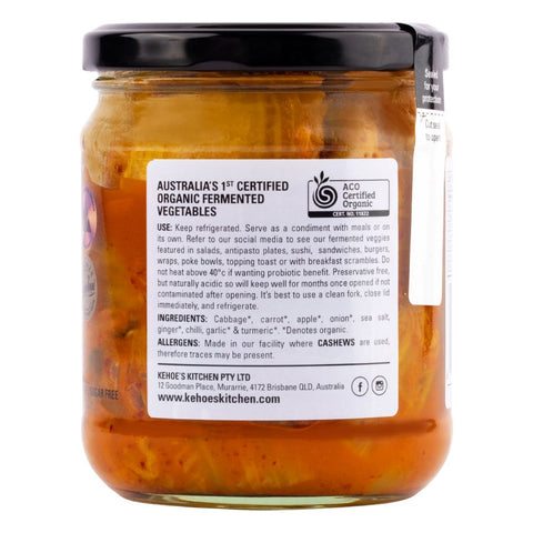 Kehoe Kitchen Gold Kimchi Organic Fermented Vegetables 410gm