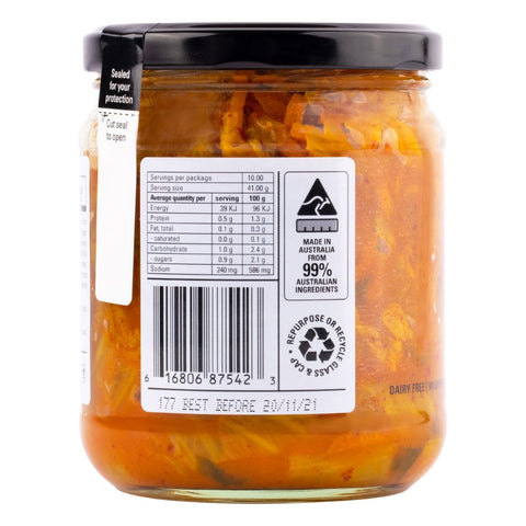 Kehoe Kitchen Gold Kimchi Organic Fermented Vegetables 410gm