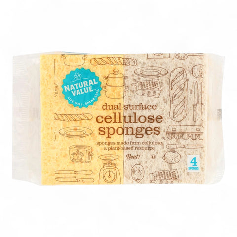 Natural Value Dual Surf Sponges (4 Pack)