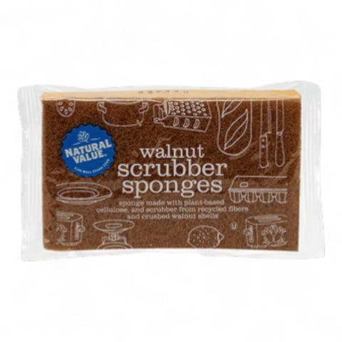 Natural Value Walnut Scrubber Sponge (1 Pack)
