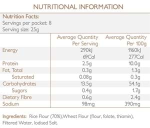 Mountain Bread Rice Wraps (8 Pack) 200g