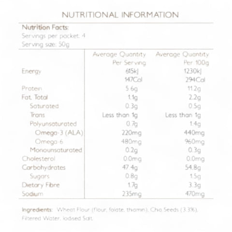 Mountain Bread Chia Wraps (8 Pack) 200g