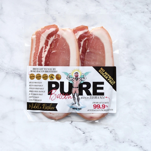 Boks Nitrate Free Middle Rasher Bacon 180g