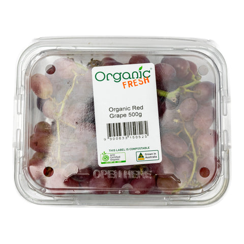 Organic Fresh Grape Red 500g