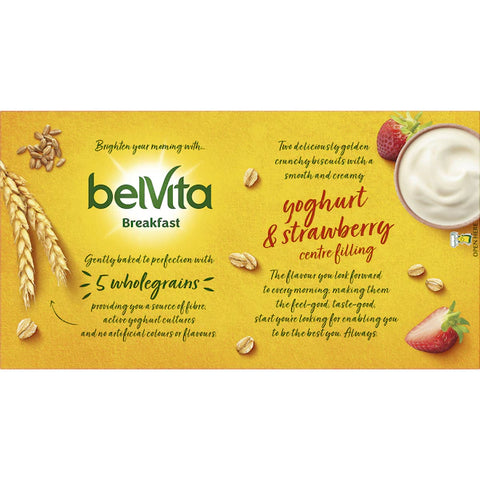 Belvita Strawberry Yoghurt Sandwich Breakfast Biscuits (5 Pack) 253g