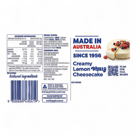 Philadelphia Cream Cheese Original Block 250g