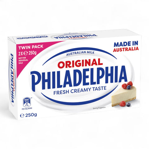 Philadelphia Cream Cheese Block Twin 500g