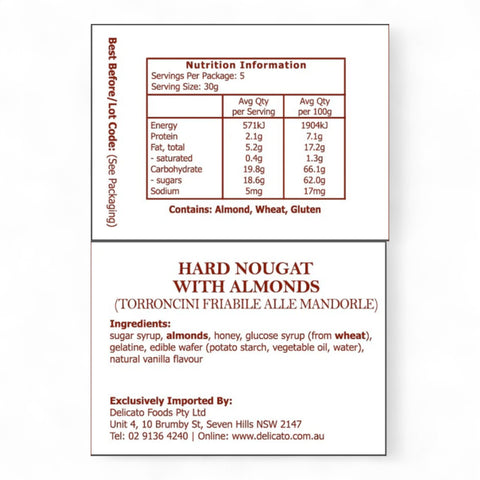La Superiore Italian Nougat Almond Torroncini Bag 150g