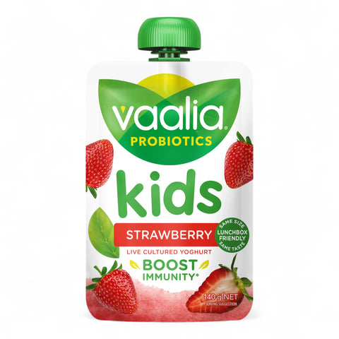 Vaalia Kids Probiotic Yoghurt Pouch Strawberry 140g
