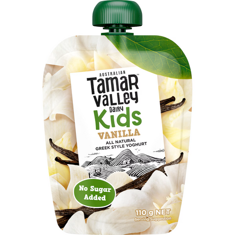 Tamar Valley Dairy Kids Greek Yoghurt Pouch Vanilla 110g