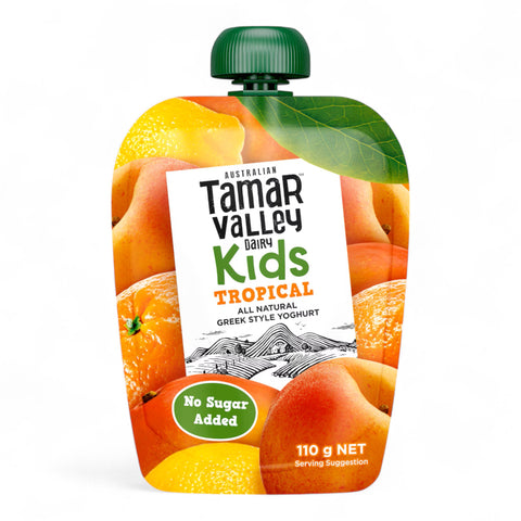 Tamar Valley Dairy Kids Greek Yoghurt Pouch Tropical 110g
