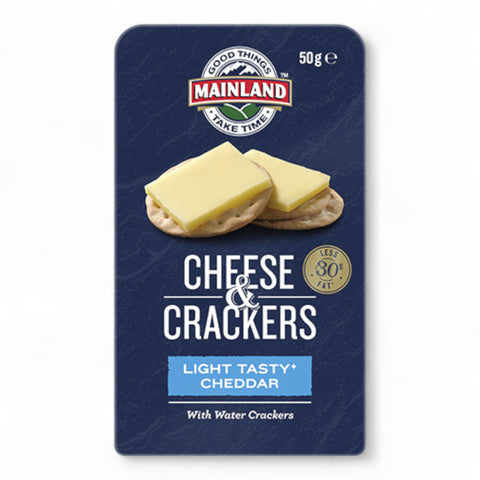 Mainland Light Tasty Cheddar Cheese With Water Crackers 50g