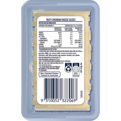 Mainland Cracker Cuts Tasty Cheese Slices 120g