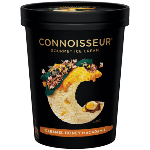 Connoisseur Caramel Honey Macadamia Ice Cream 1L
