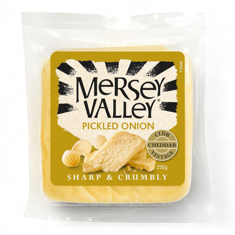 Mersey Valley Pickled Onion Cheddar Cheese 235g