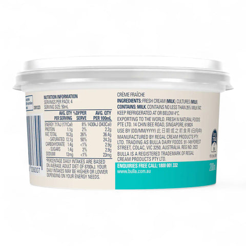 Bulla Creme Fraiche 200ml