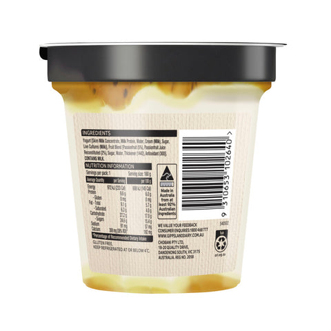 Gippsland Passionfruit Twist Yoghurt 160g
