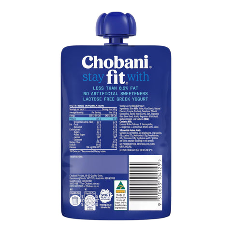 Chobani FiT Vanilla High Protein Greek Yogurt Pouch 140g