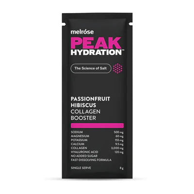 Melrose Peak Hydration + Collagen Booster Passionfruit Hibiscus 8g