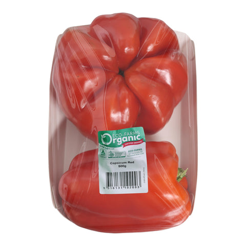 Eco Farms Organic Capsicum Red 500g