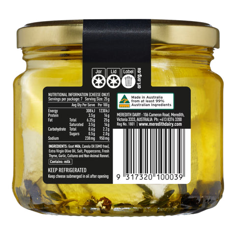 Meredith Dairy Marinated Goat Cheese 320g