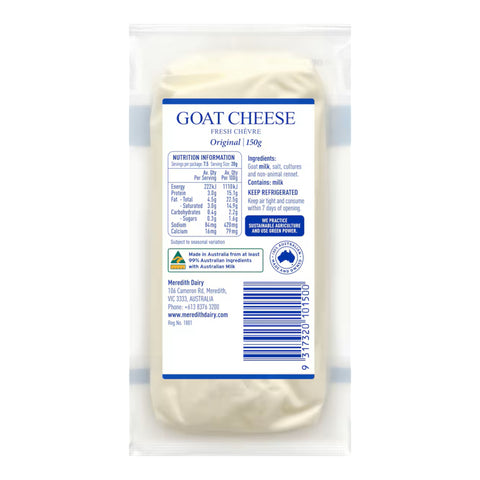 Meredith Dairy Plain Goats Cheese 150g