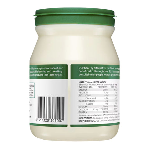 Meredith Dairy Natural Sheep Milk Yoghurt Probiotic 500g