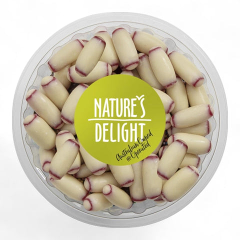 Natures Delight White Choc Rasp Bullets 200g
