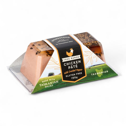 Homestead By Tasmanian Pate Chicken Pate With Cracked Pepper 150g
