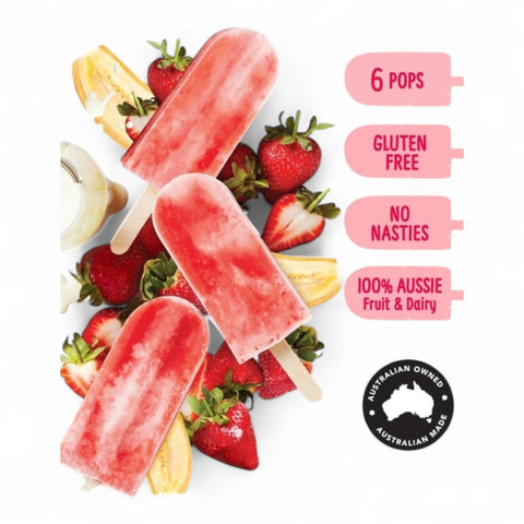 Paloma Pops Strawberry Cream And Whole Fruit Ice Pops (6 Pieces) 450mL