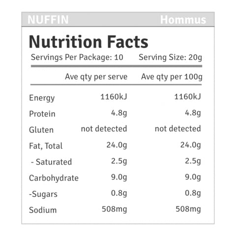 Nuffin - Dips In Paper Tubes - Hommus Dip 200g