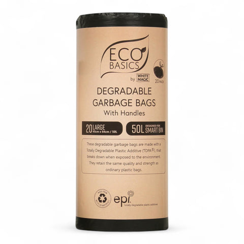 Eco Basic Recycled Garbage Bags Large 50L (20 Pack)