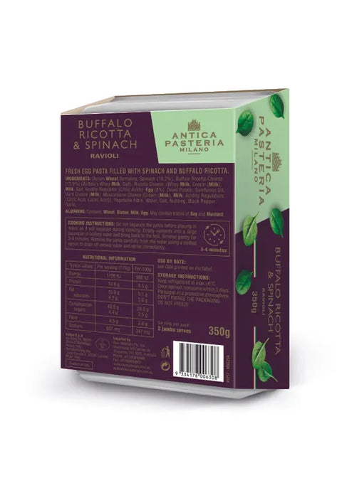 Antica Pasteria Milano Buffalo Ricotta & Spinach Ravioli 350g