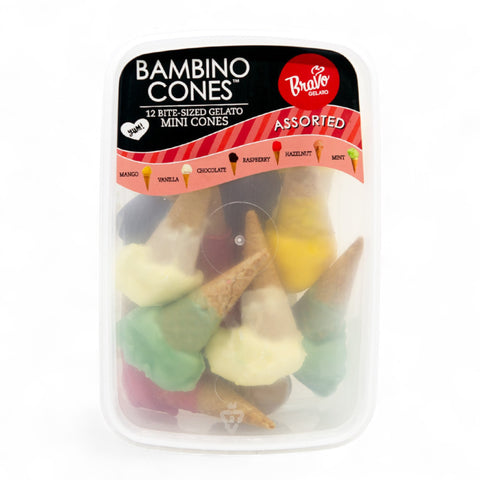 Bravo Gelato Bambino Cones Bite-Sized Mini Cones Gelato 12pk