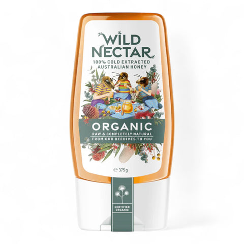 Wild Nectar 100% Cold Extracted Organic Australian Honey Squeeze 375g