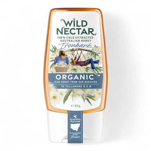 Wild Nectar 100% Cold Extracted Organic Ironbark Honey Squeeze 350g