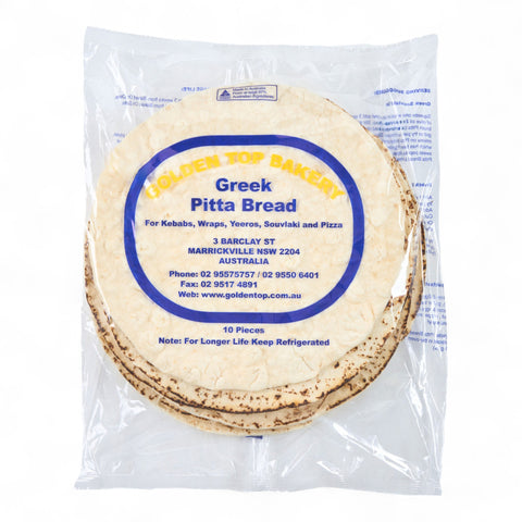 Golden Top Bakery Greek Pita Bread 10 Pieces