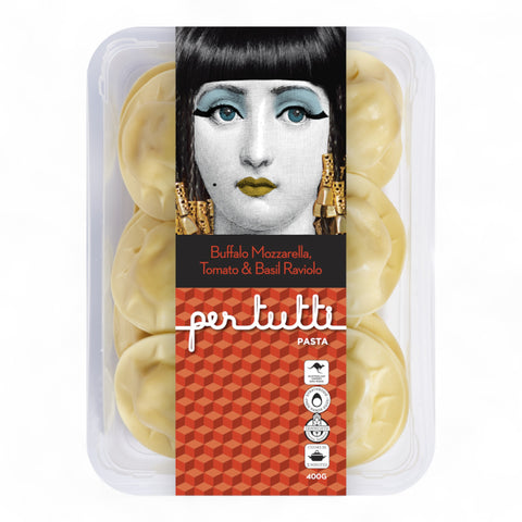Pertutti Buffalo Mozzarella, Tomato & Basil Raviolo 400g