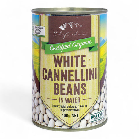 Chef's Choice Organic White Cannellini Beans In Water 400g