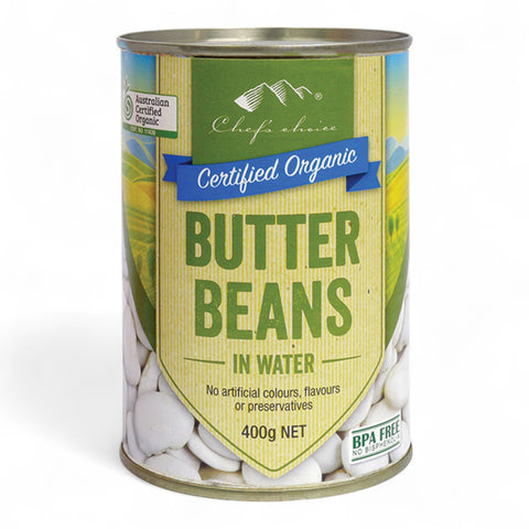 Chef's Choice Organic Butter Beans In Water 400g