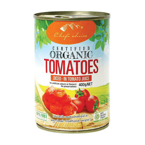 Chef's Choice Organic Diced Tomatoes 400g