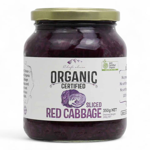 Chef's Choice Organic Certified Red Cabbage Sliced 350g