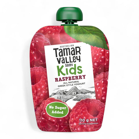 Tamar Valley Dairy Kids Greek Yoghurt Pouch Raspberry 110g