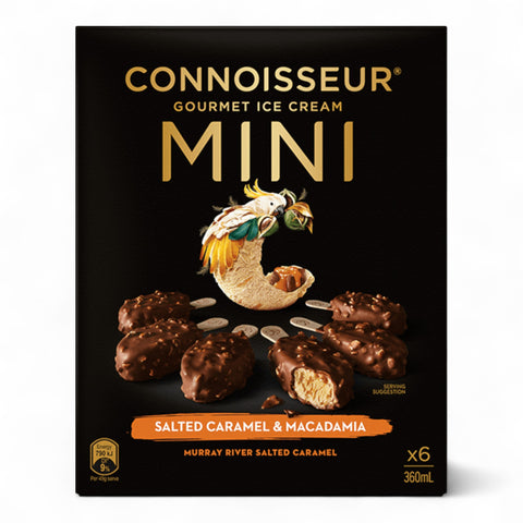 Connoisseur Mini Salted Caramel & Macadamia Ice Cream 6pk