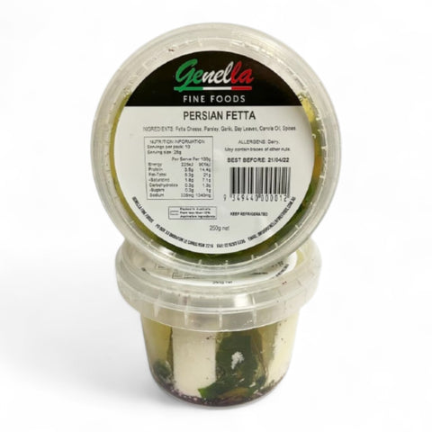 Genella Persian Fetta Cheese, Parsley, Garlic, Bay Leaves, Canola Oil, Spices - 250g