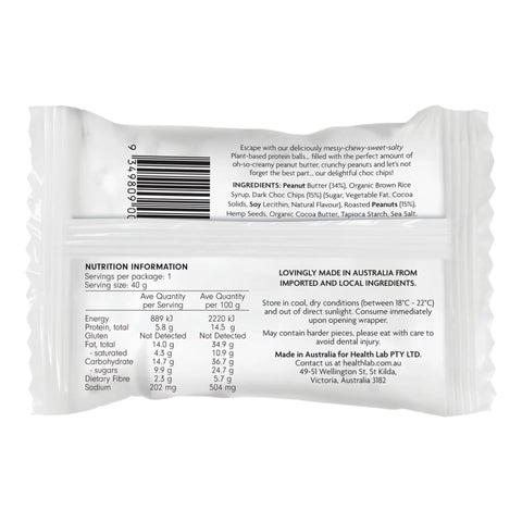 Health Lab Choc Chip Peanut Butter Protein Ball 40g
